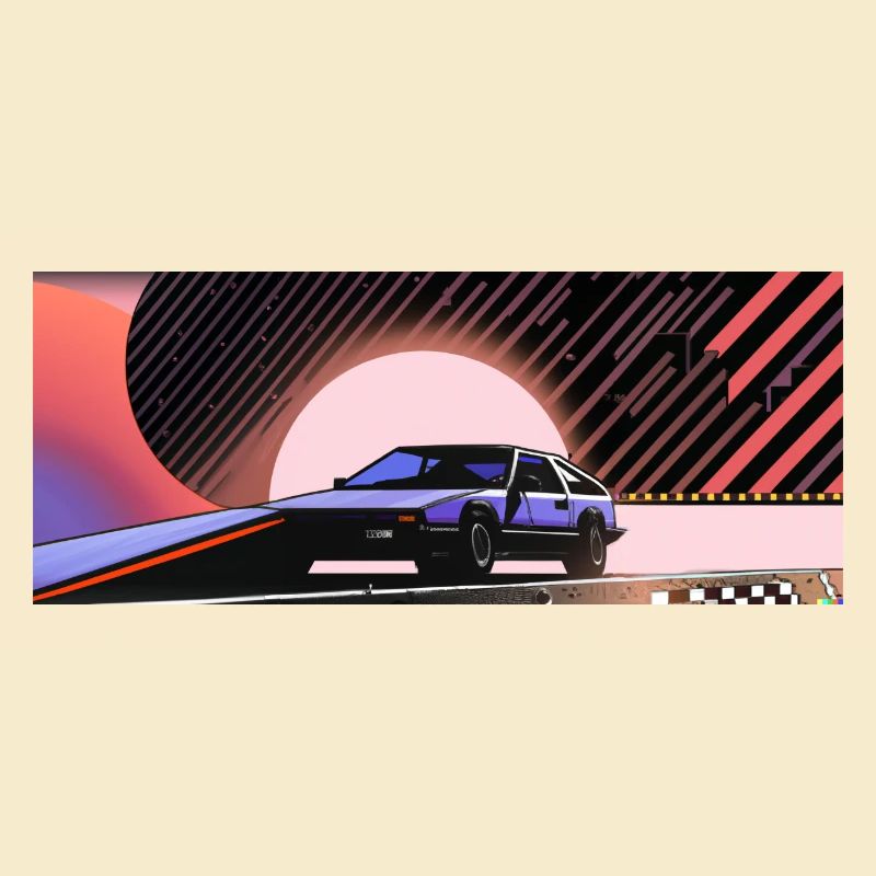 Synthwave Sportwagen Auto since fiction future