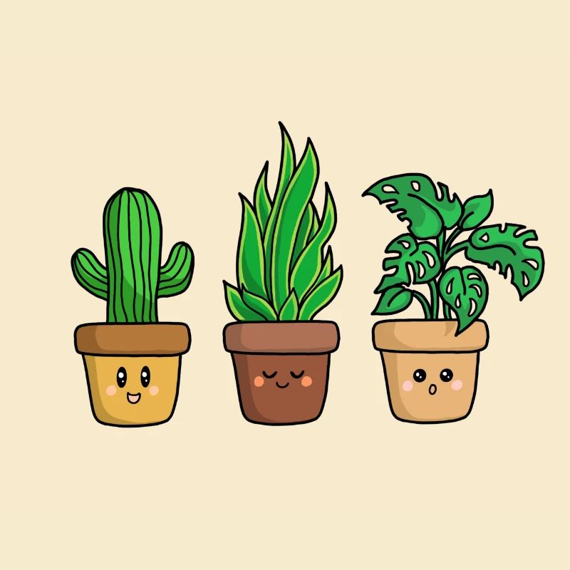 three cute plants
