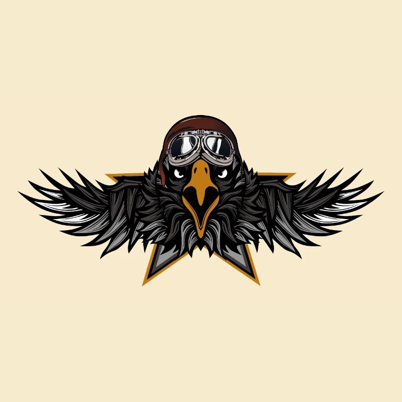 eagle wing aille royal helmet biker motorcycle old 80