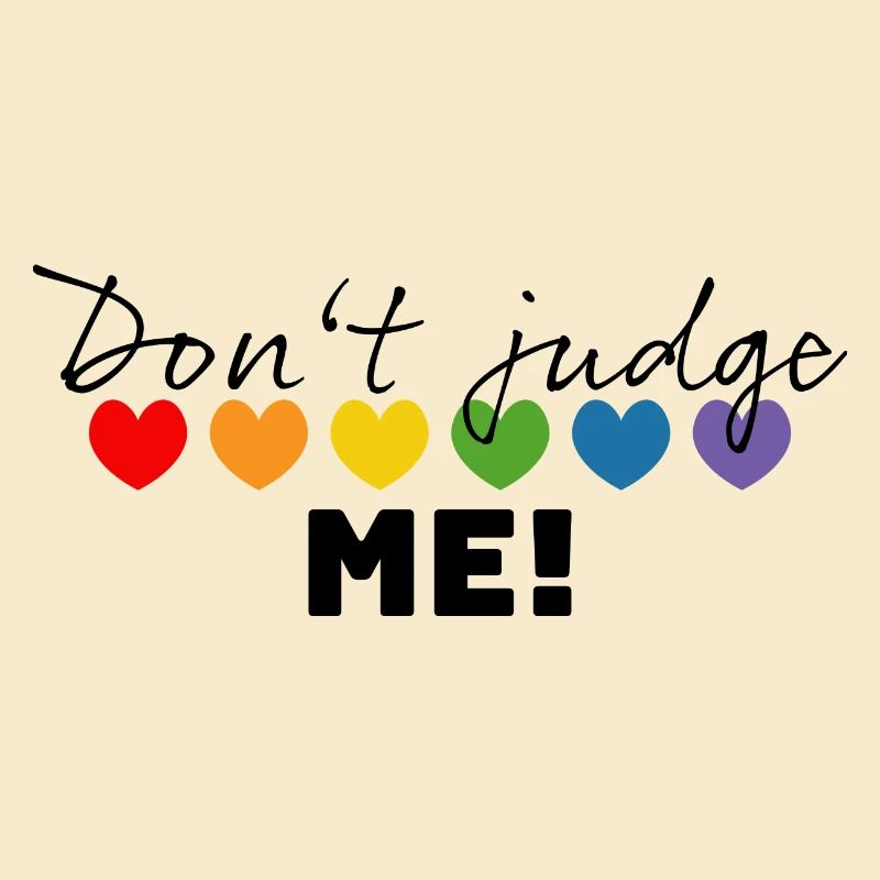 Regenbogenherzchen dont judge me schwarz