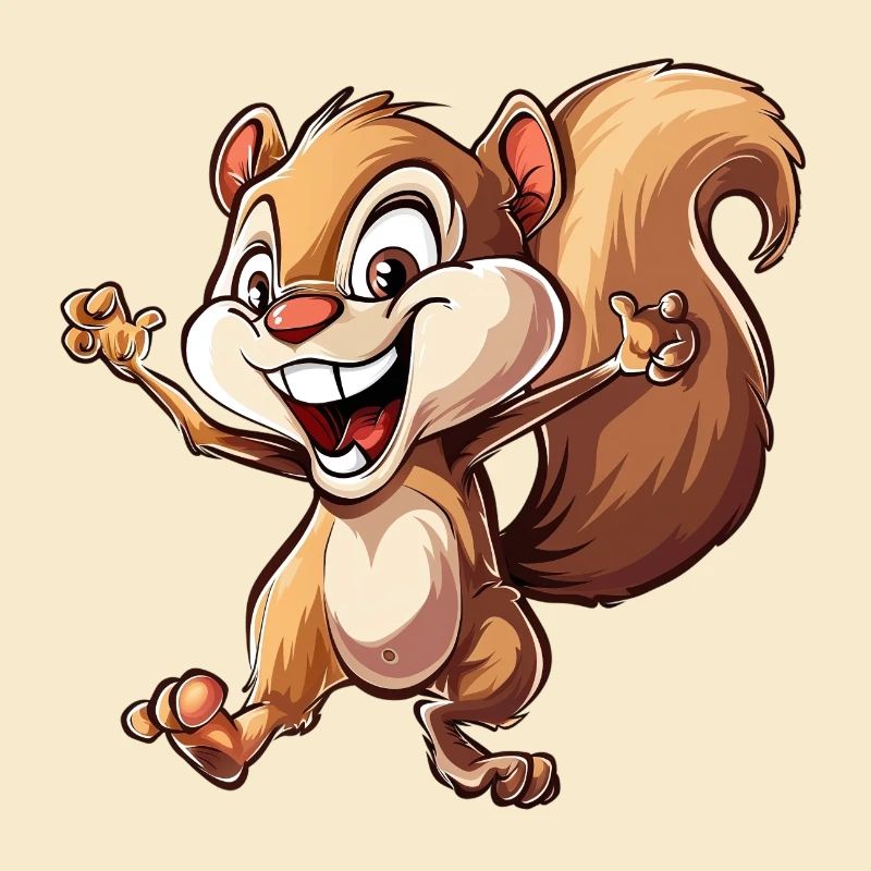 Fröhliches Eichhörnchen In Aktion