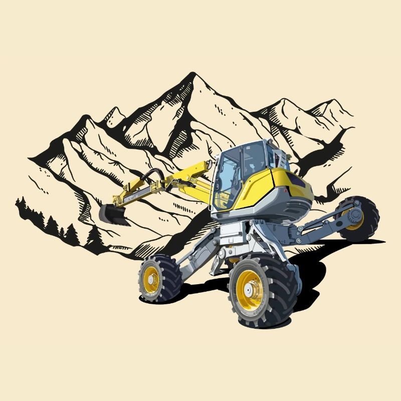 Excavator, walking excavator for difficult terrain