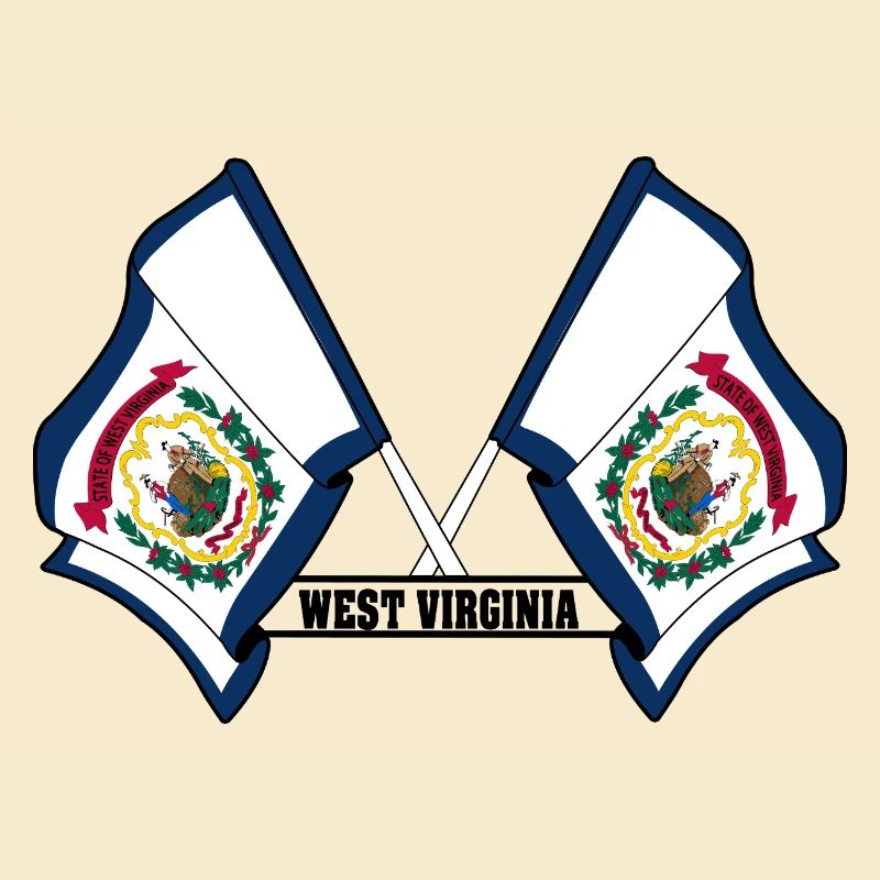 Two flags text WEST VIRGINIA