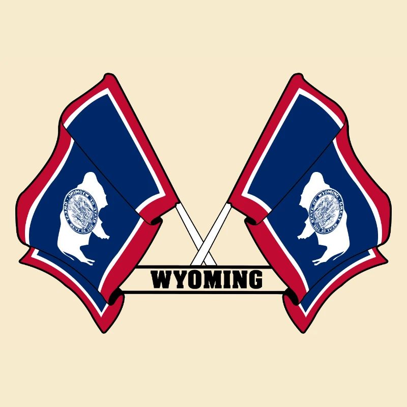 Zwei Flaggen mit dem Text WYOMING