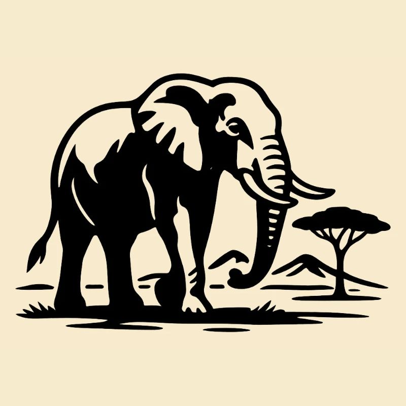 Silhouette d’éléphant Savane