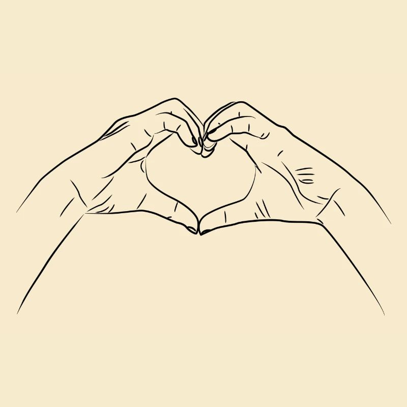 Les mains formant geste de coeur