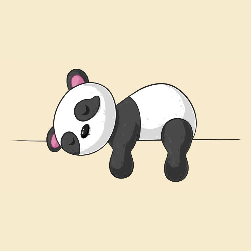 Panda de dessin animé endormi