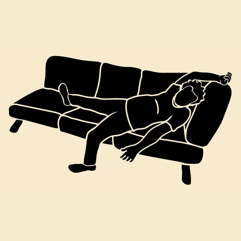 Tired sofa man