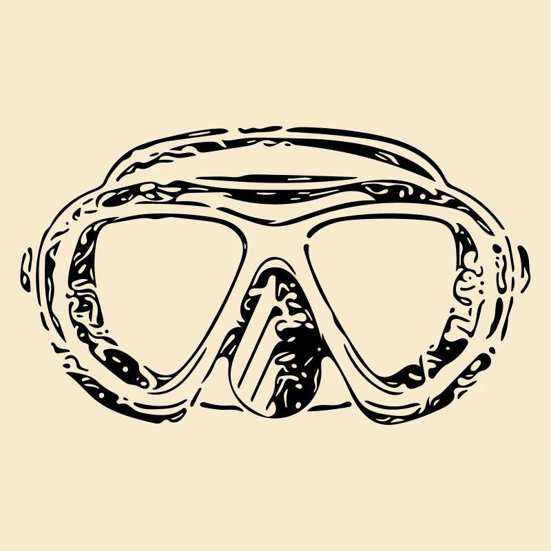 Masque de plongée vintage vector