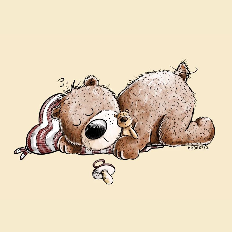 Droll Brown Bear dort et rêve