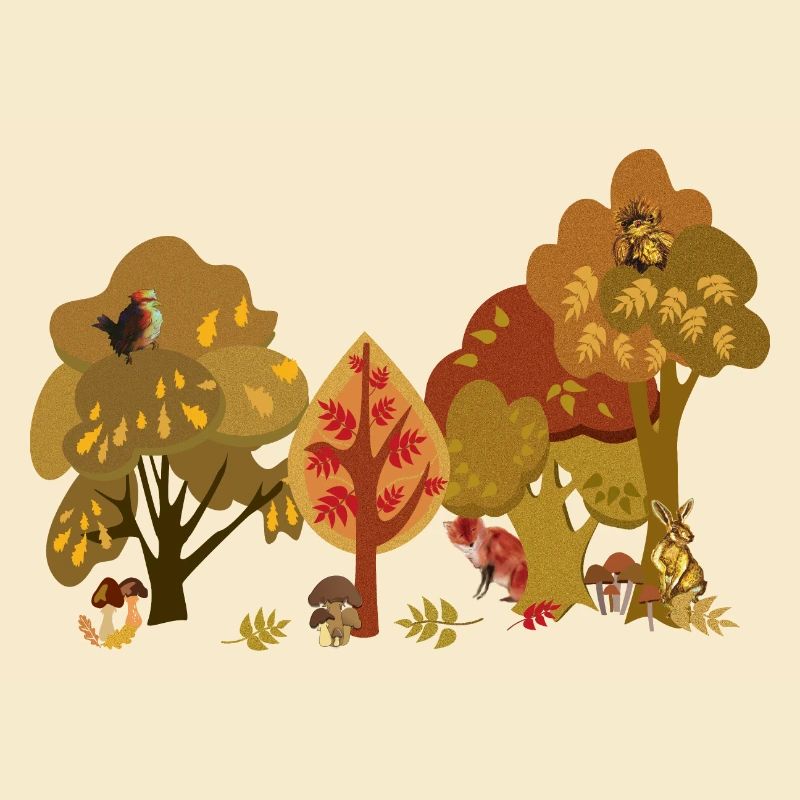 Silhouette de la faune de la forêt d’automne