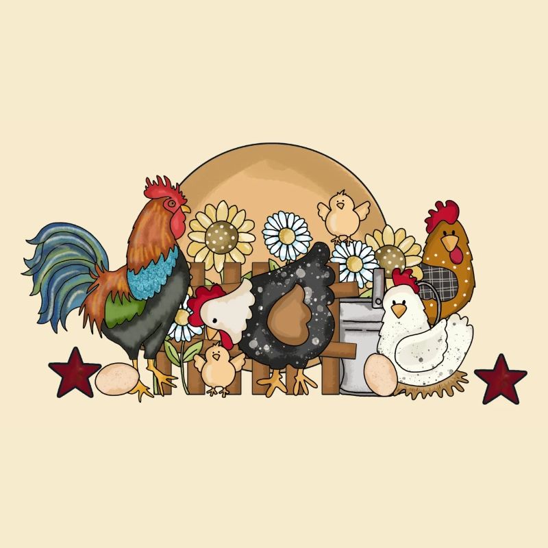 Funny chickens fun feathered cattle in the farm