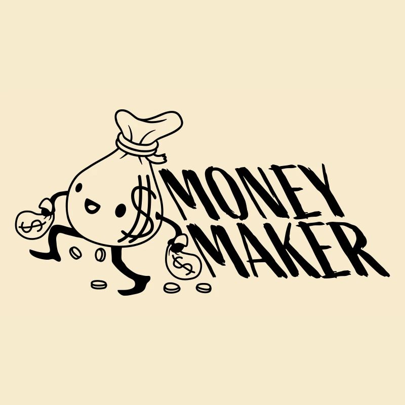 Money Maker gehender Geldsack