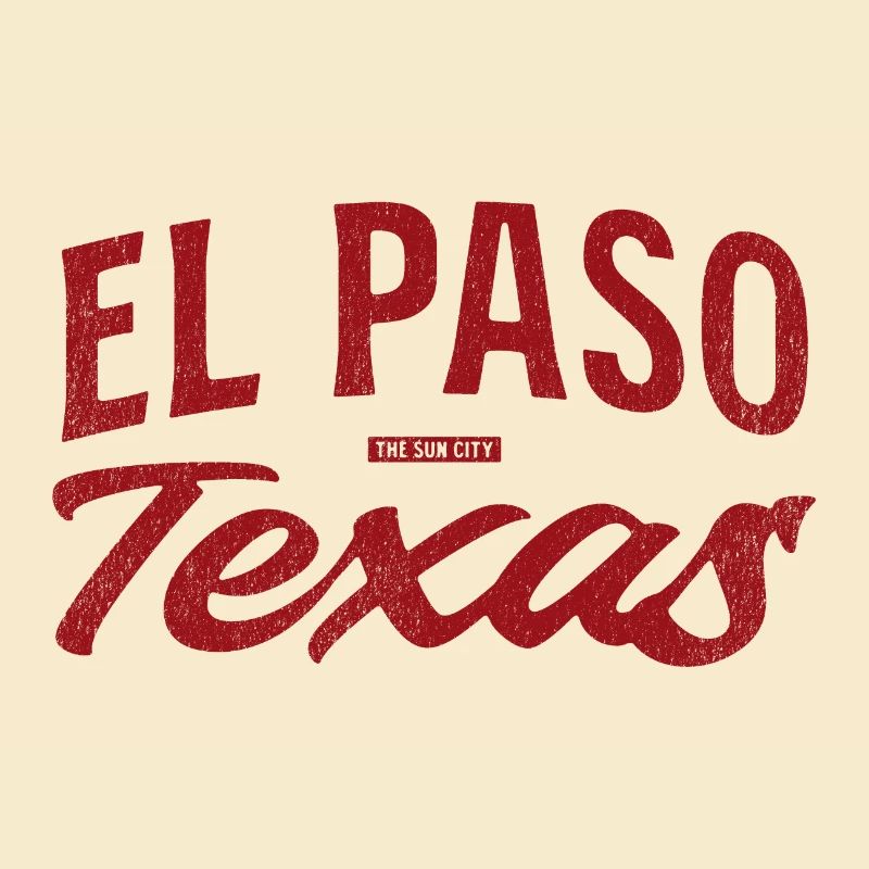El Paso Texas Retro Script