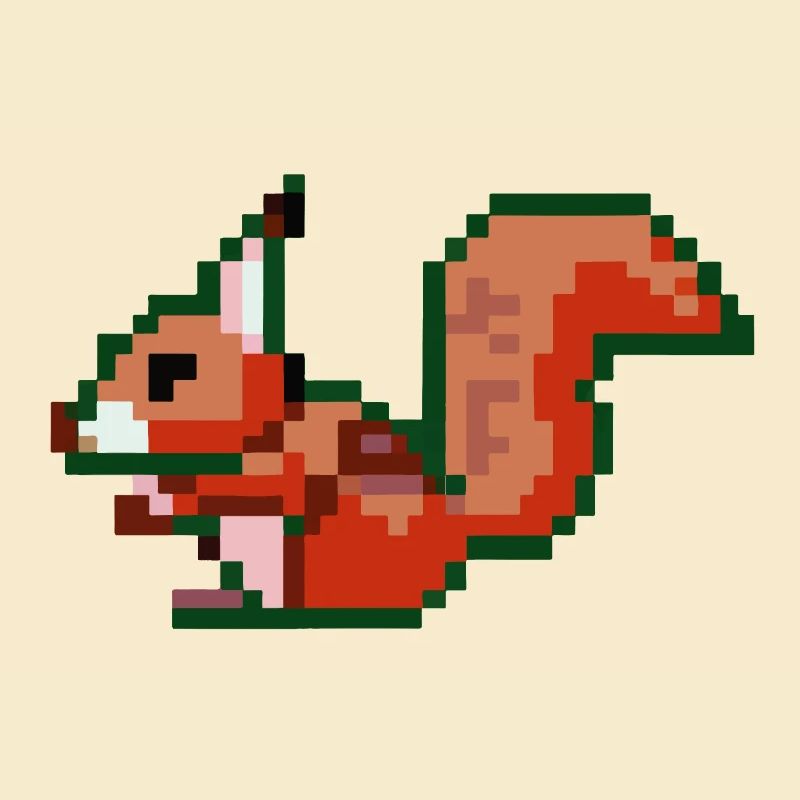 Eichhörnchen Pixel Art Geschenkidee