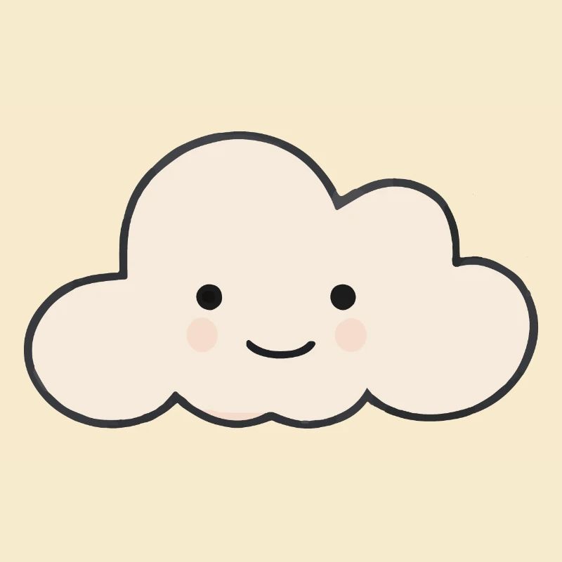 Nuage doux avec visage Vecteur nuage doux