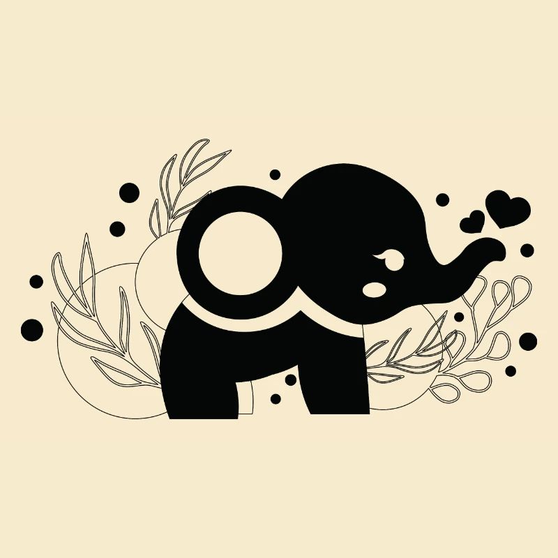 Elephant black and white