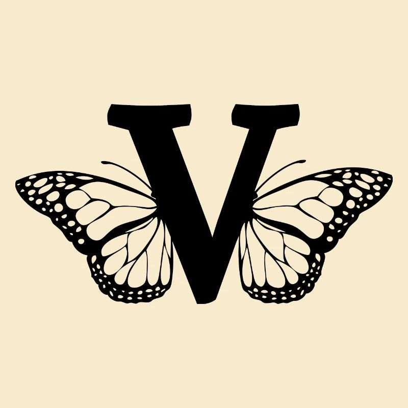Buchstabe V Schmetterling
