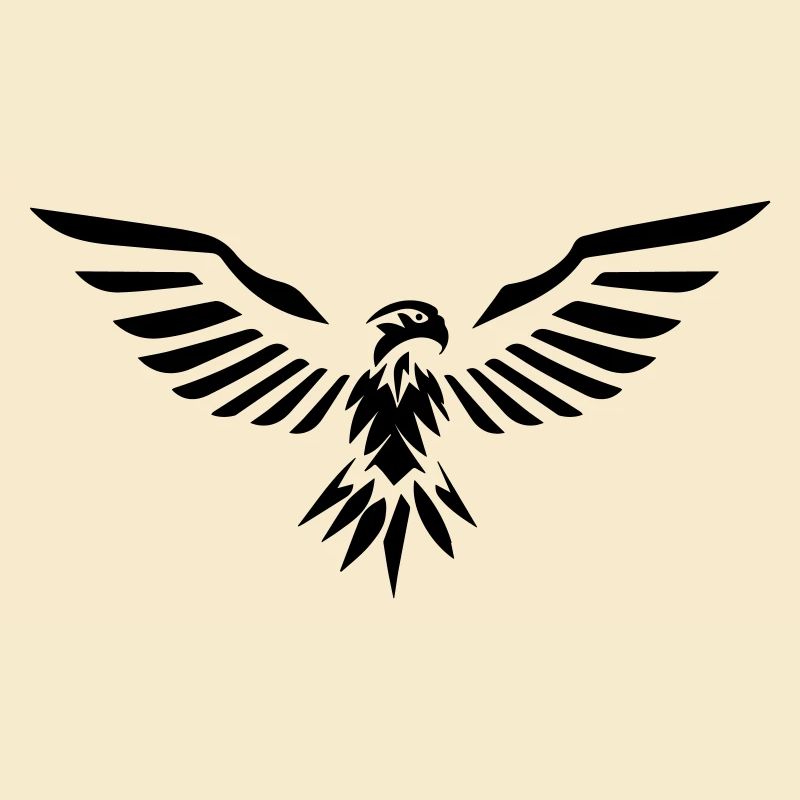 stylized eagle opening its wings in front