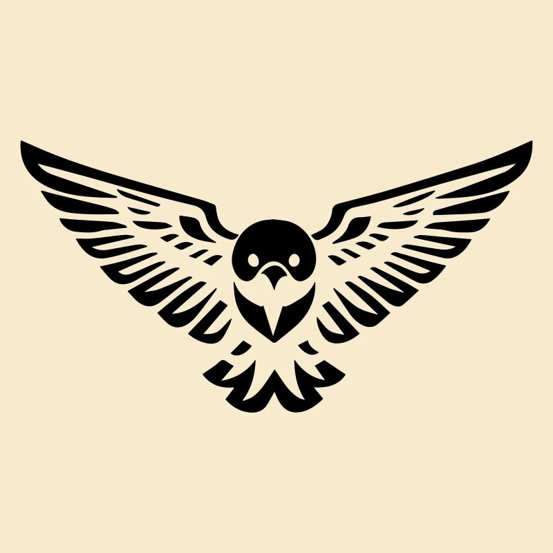 bird type owl or eagle flying in front
