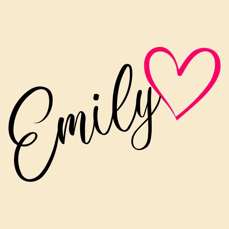 Emily Nom Prénom Rose cœur
