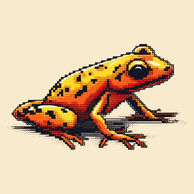 Poison dart frog dans les graphiques colorés rétro 8 bits pixel