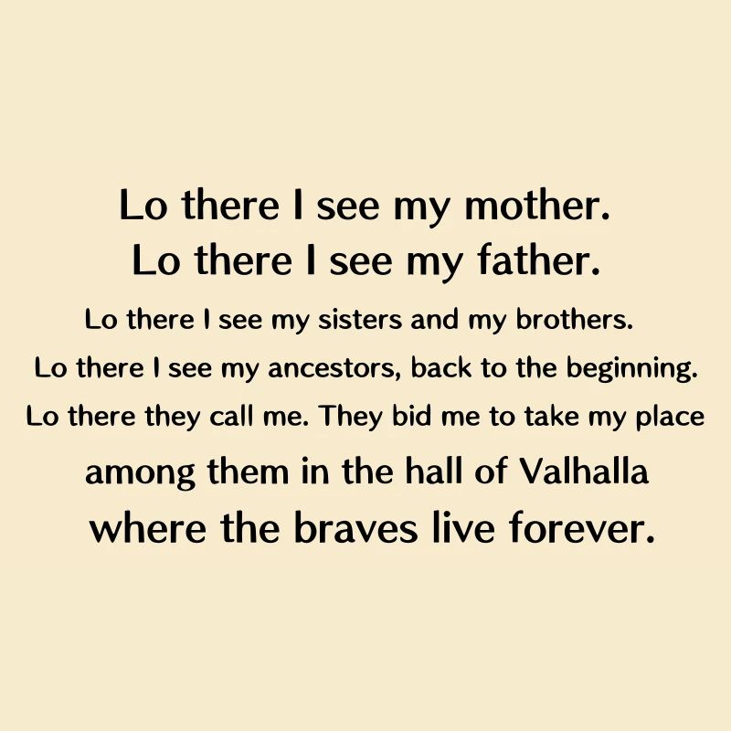 Lo there (Valhalla calling)