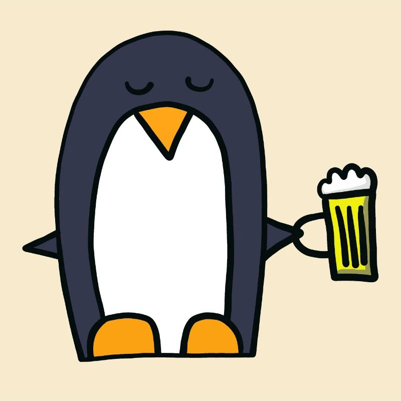 Pinguin mit Bier