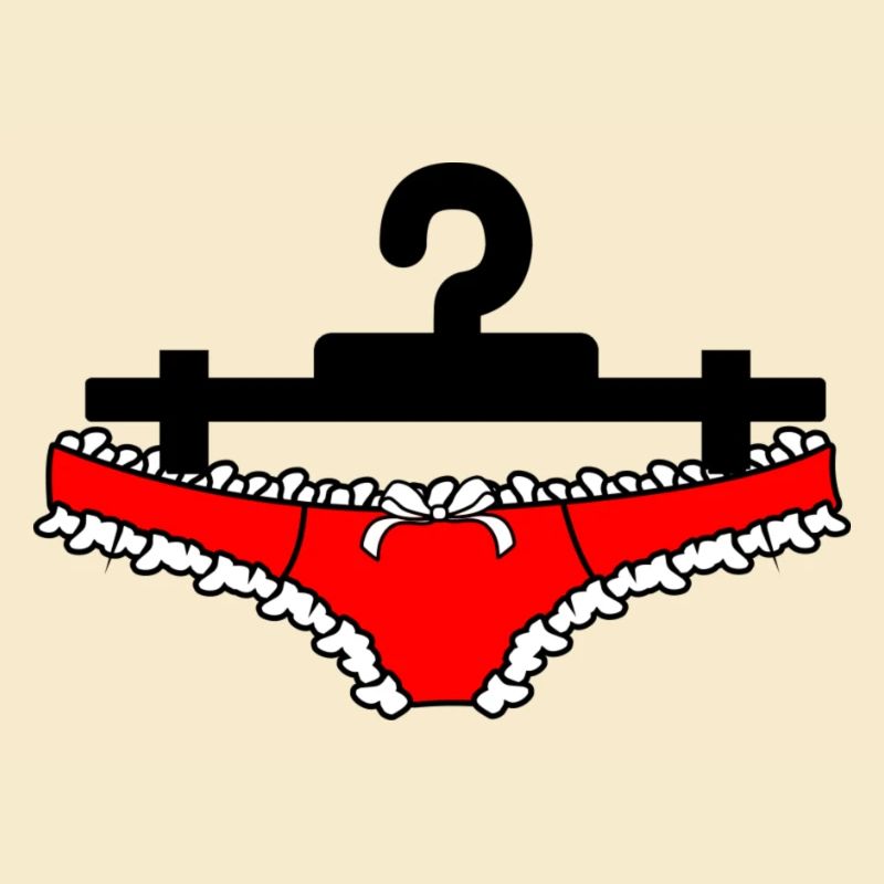 Dessous-Slips oder Damenunterhosen hängen an der Kleidung