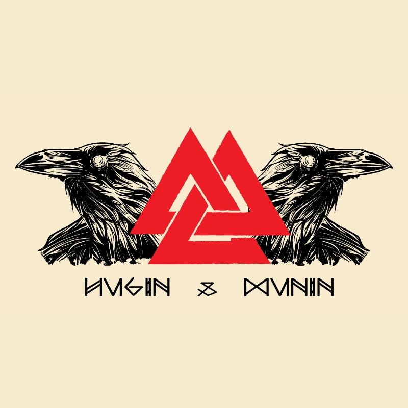 Hugin & Munin Vikings Odin's Ravens Celtic Design