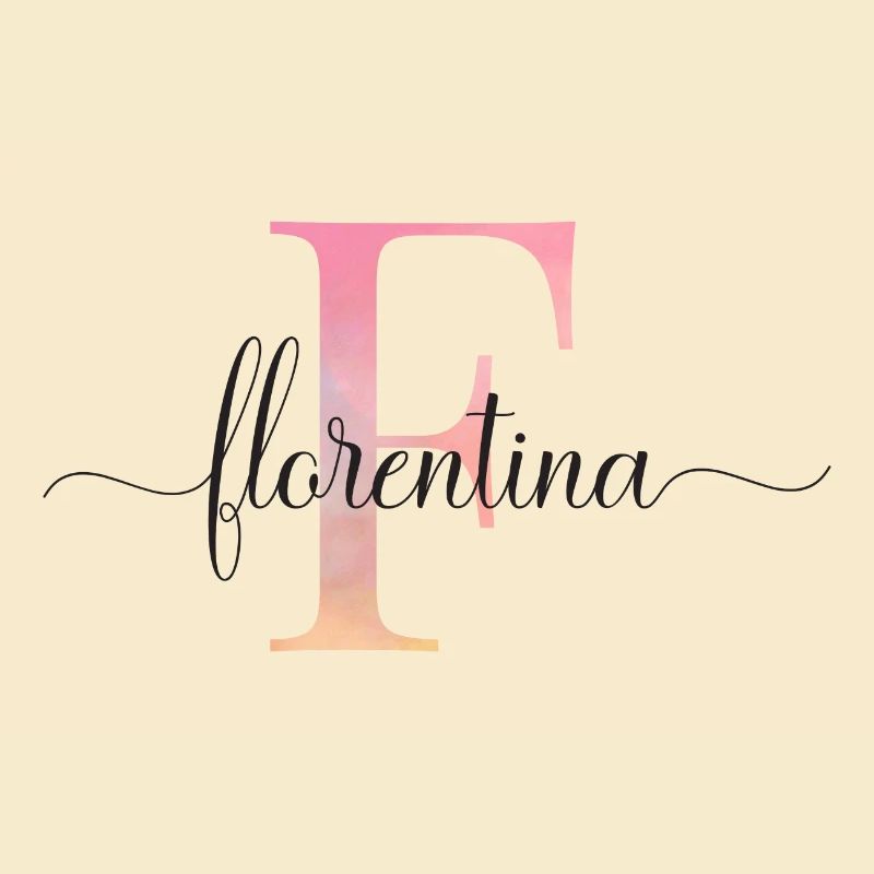 F| Monogram | Name | Florentina |Watercolor