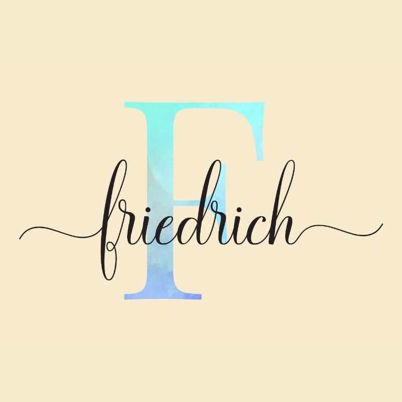 E| Monogramme | Nom | Frédéric | Aquarelle