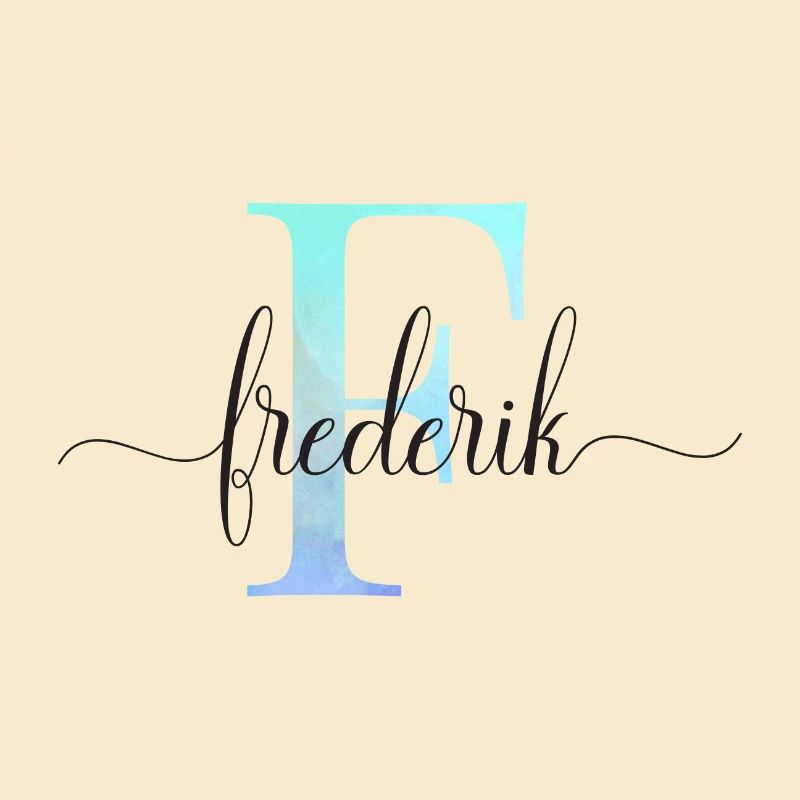 E| Monogramme | Nom | Frédéric | Aquarelle
