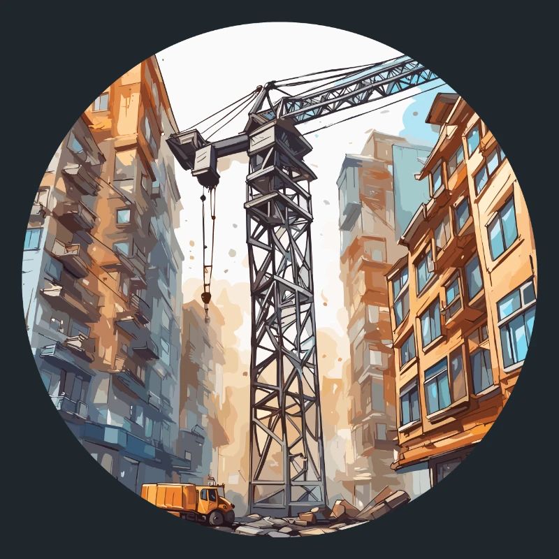 Kran / Baustelle / Seilwinde / Kransystem