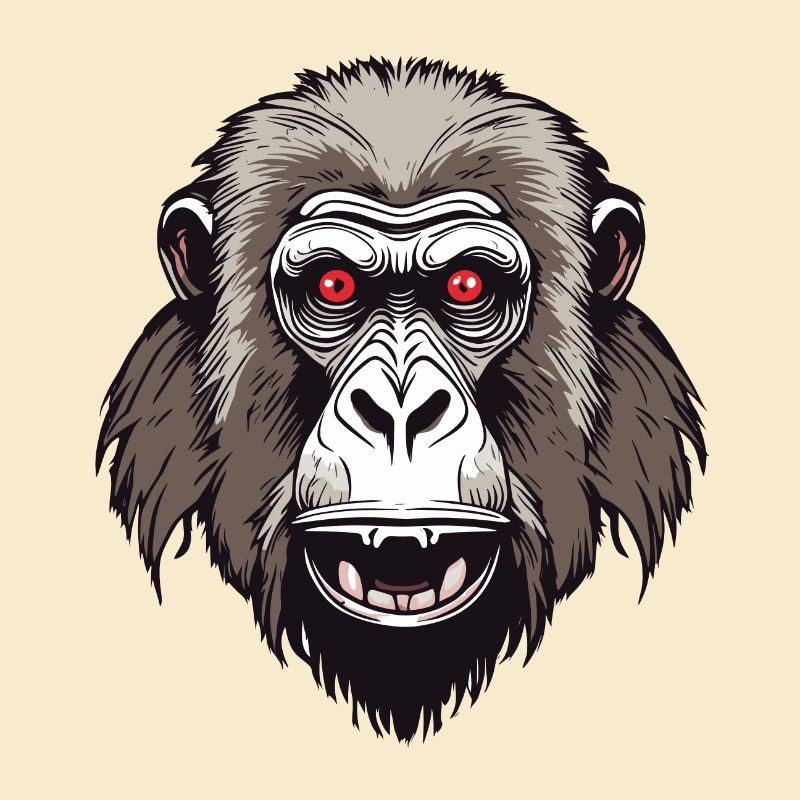 Affe / Tier / Zoo / Babian / Wild / Comic