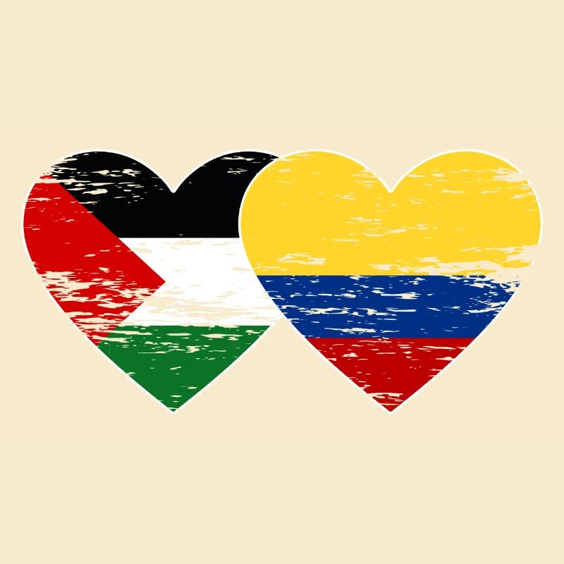 Coeur de drapeau de la Palestine Colombie utilisé