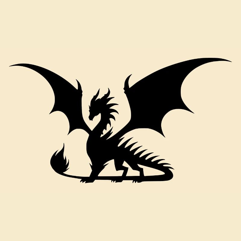 Eindrucksvoller Drache mit Flügeln