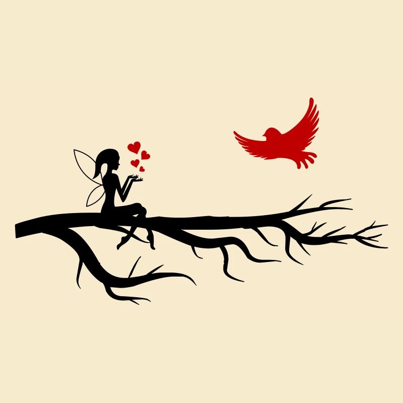Fée Elfe Silhouette Amour