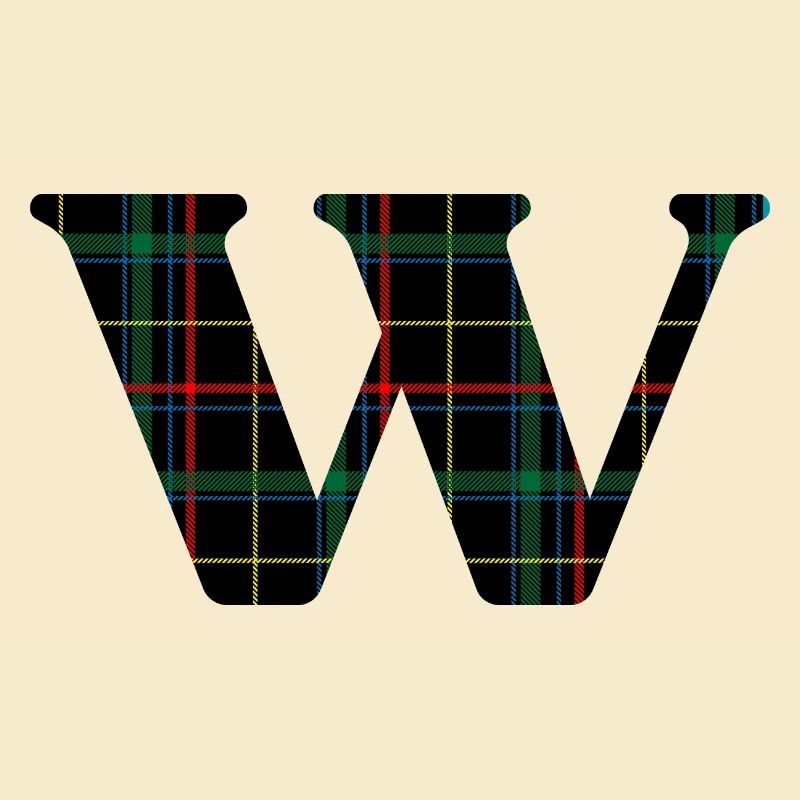 Monogramm mit schottischem Tartan