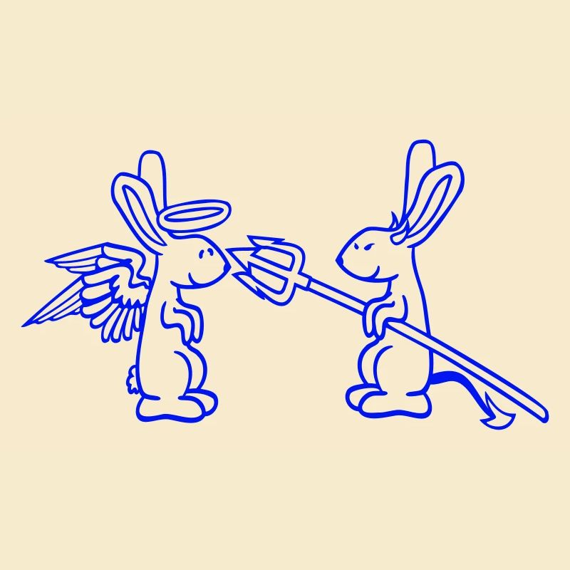 Rabbit Angel Conscience Devil Demon Evil Satan Hell