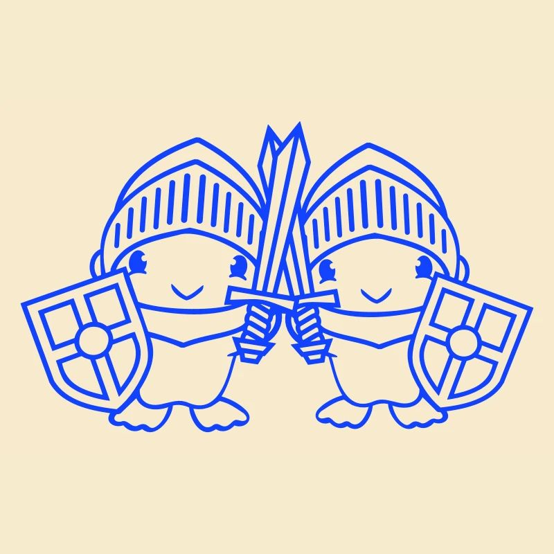 2 Ducks Knight Armor Sword Shield Helmet Fighter