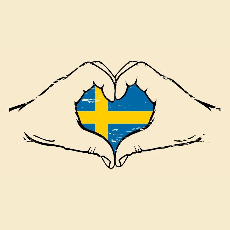 Drapeau de la Suède coeur utilisé