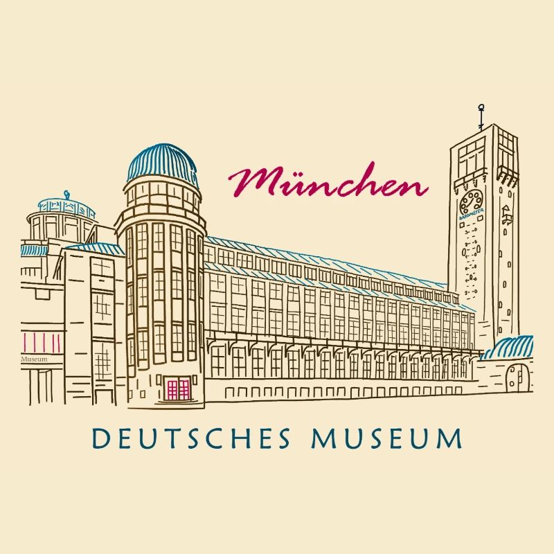 Munich Deutsches Museum Hand Drawing