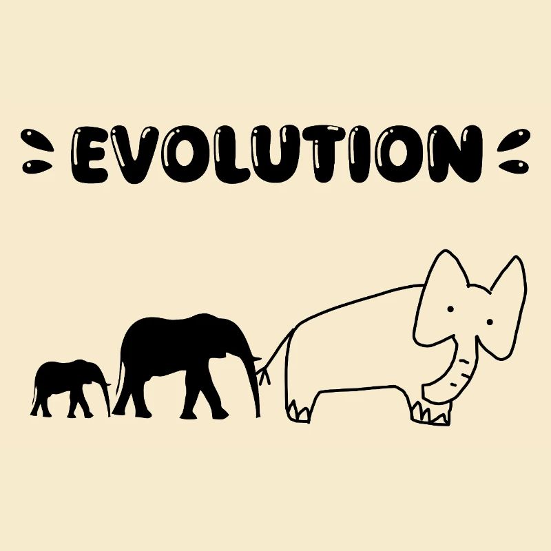 Die Evolution der Elefanten – Lustige Stadien der Evolution.