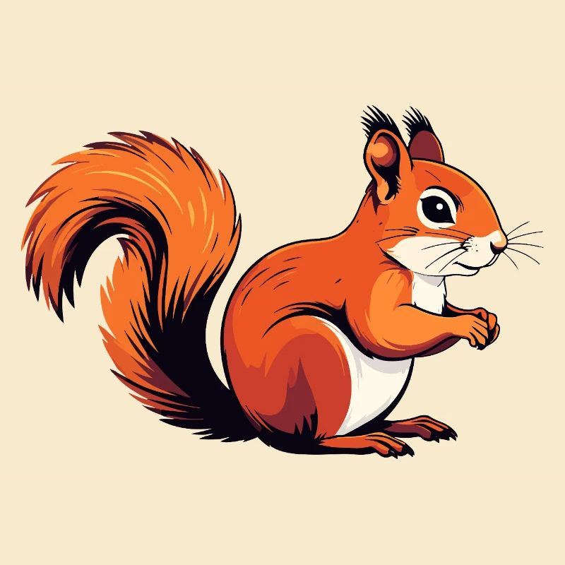 Lebhaftes kleines Eichhörnchen Waldbewohner Motiv