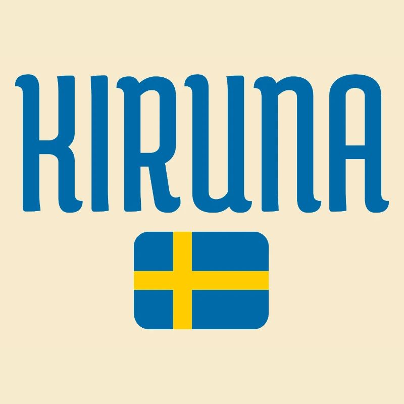 Kiruna mit der schwedischen Flagge