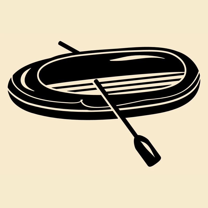 Inflatable boat with two paddles