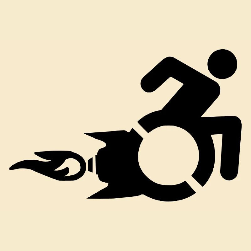 Utilisateur de fauteuil roulant avec propulsion par fusée #