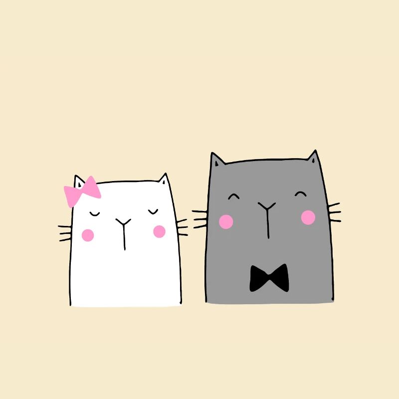 Katzen Paar Hochzeit Geschenk