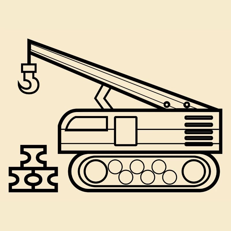 Kran zum ausmalen Kranfahrer Geschenk